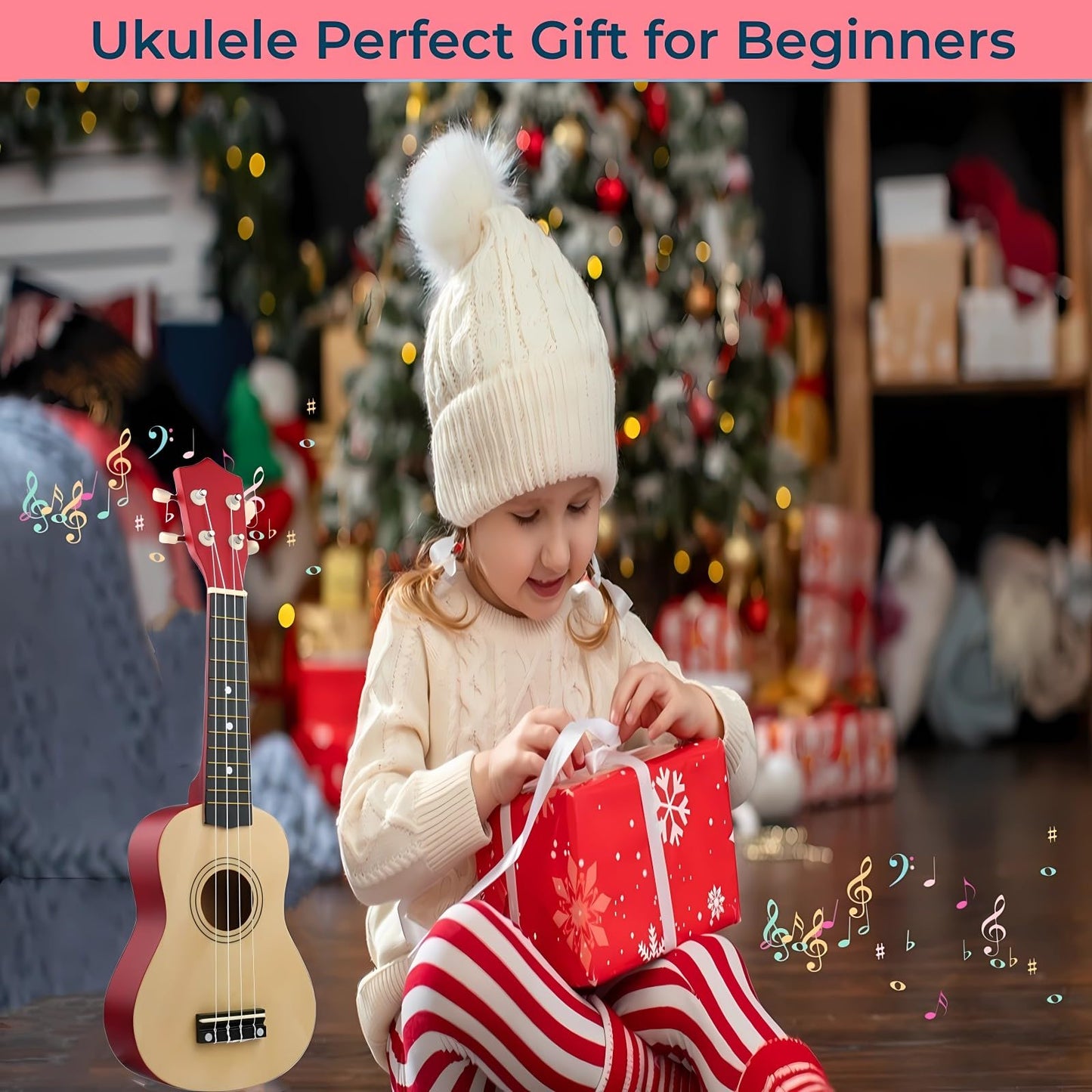Jakeloo 21-Inch Wooden Kids Acoustic Guitar – Ideal Gift for 3–9 Year Olds