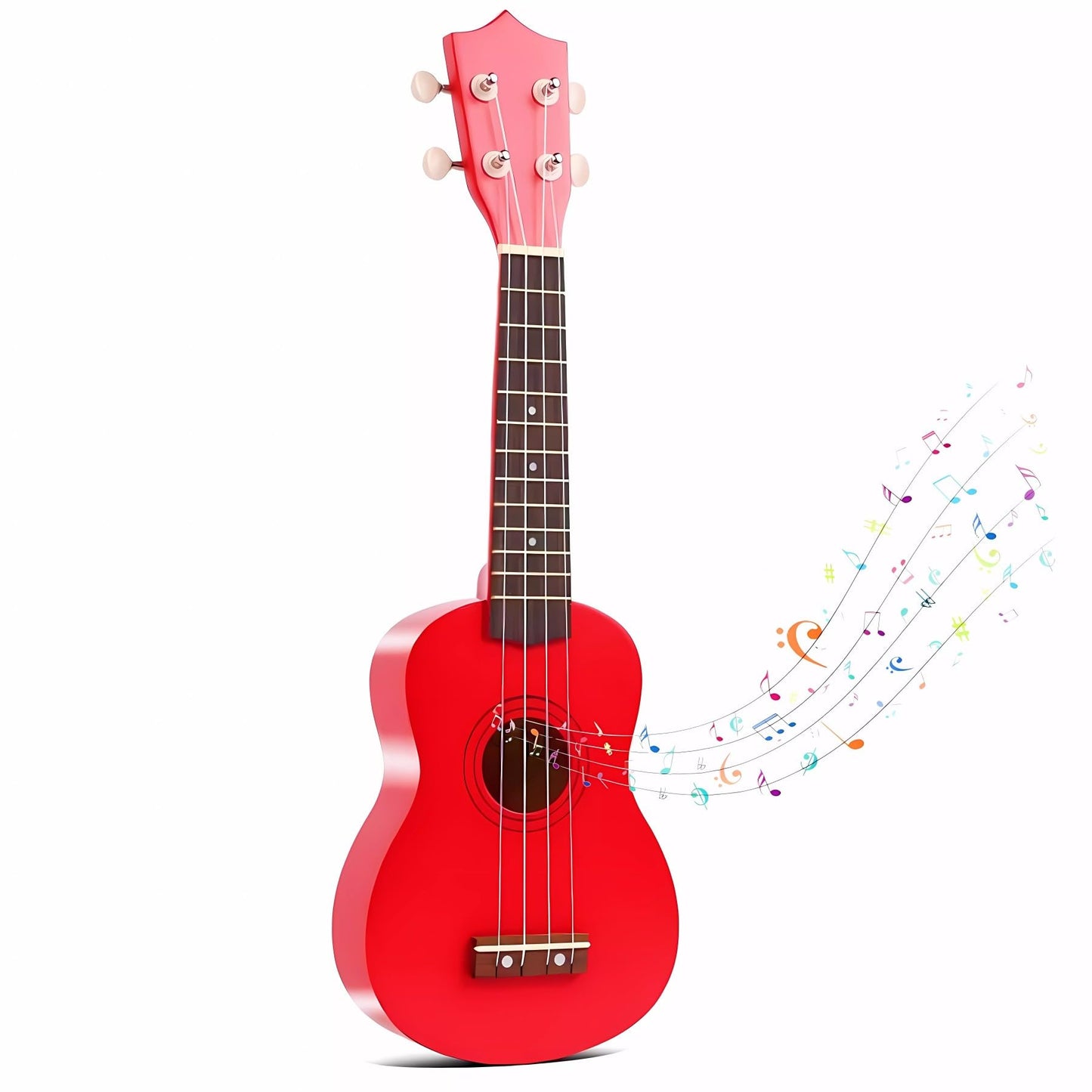 Jakeloo 21-Inch Wooden Kids Acoustic Guitar - Red | Beginner Toddler Instrument