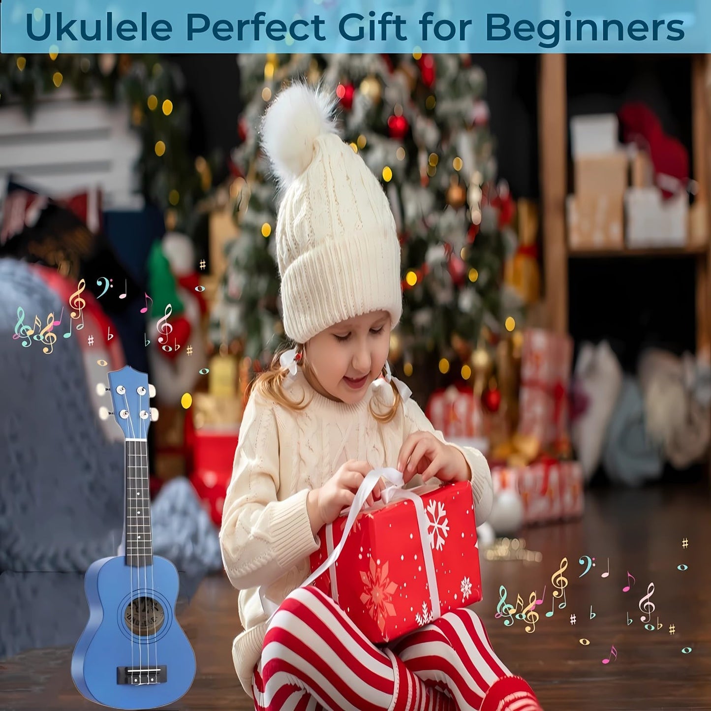 Jakeloo 21-Inch Wooden Kids Acoustic Guitar (Blue) – Ages 3-9