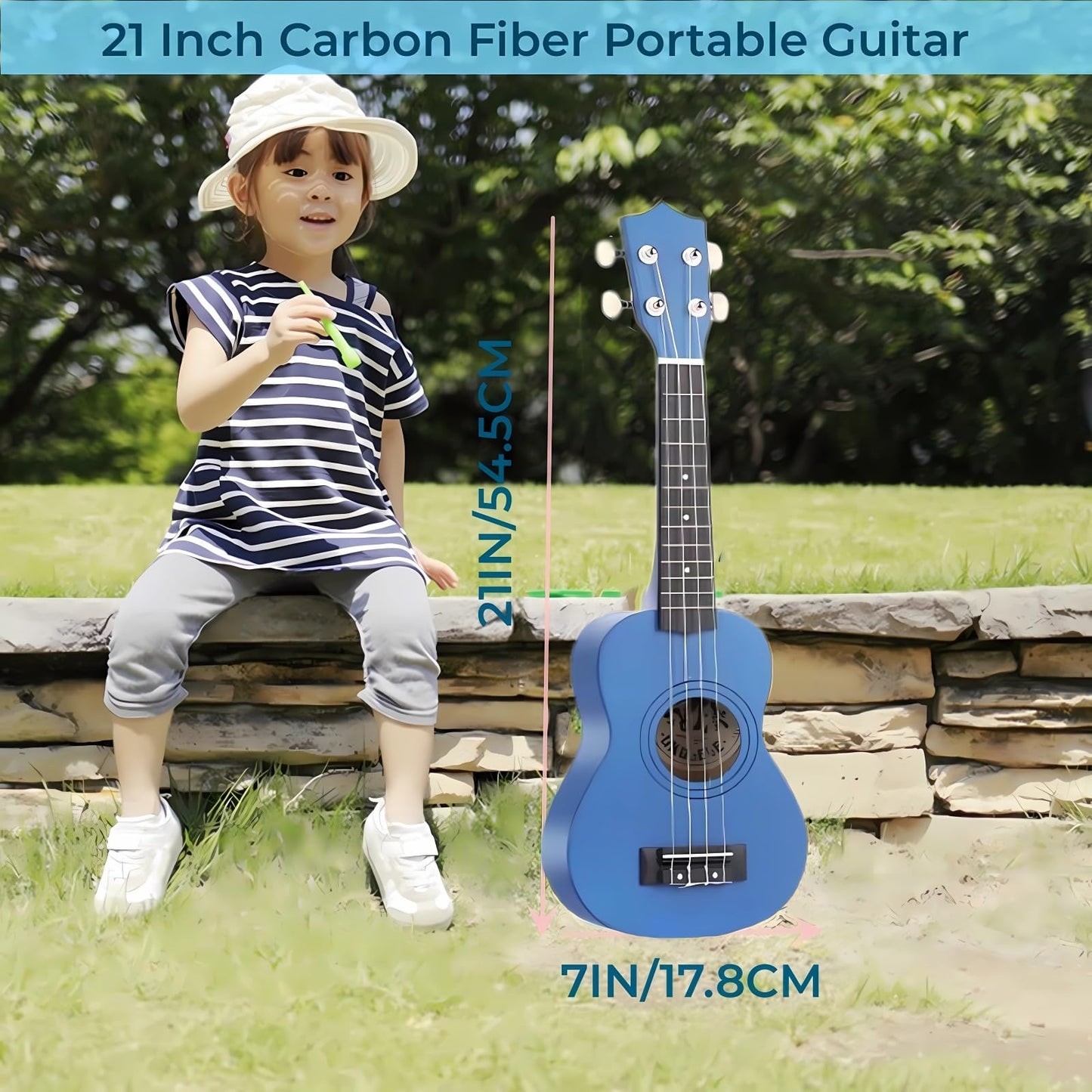 Jakeloo 21-Inch Wooden Kids Acoustic Guitar (Blue) – Ages 3-9