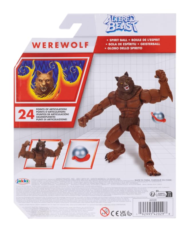 JAKKS Pacific Altered Beast Werewolf 4.5-Inch Action Figure with Spirit Ball | 24 Points of Articulation