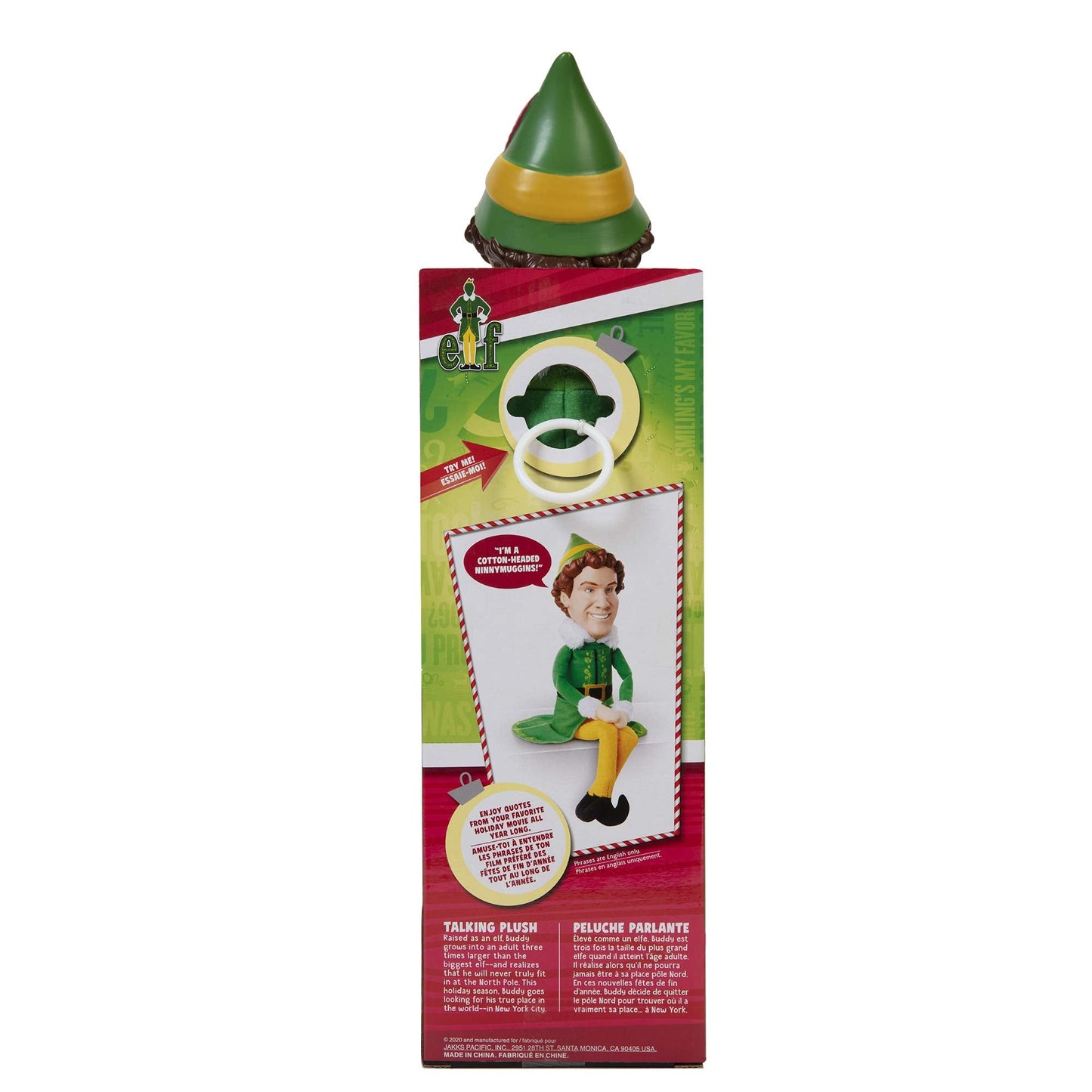 Jakks Pacific Buddy the Elf Talking Plush – 12-Inch Elf with 15 Classic Movie Quotes