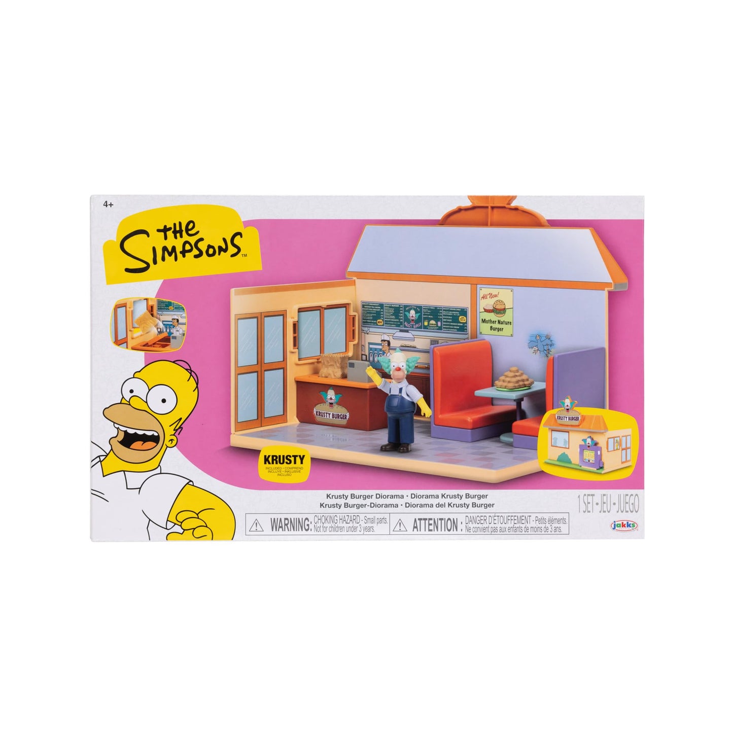 The Simpsons Krusty Burger Diorama Playset with Krusty Figure | JAKKS Pacific