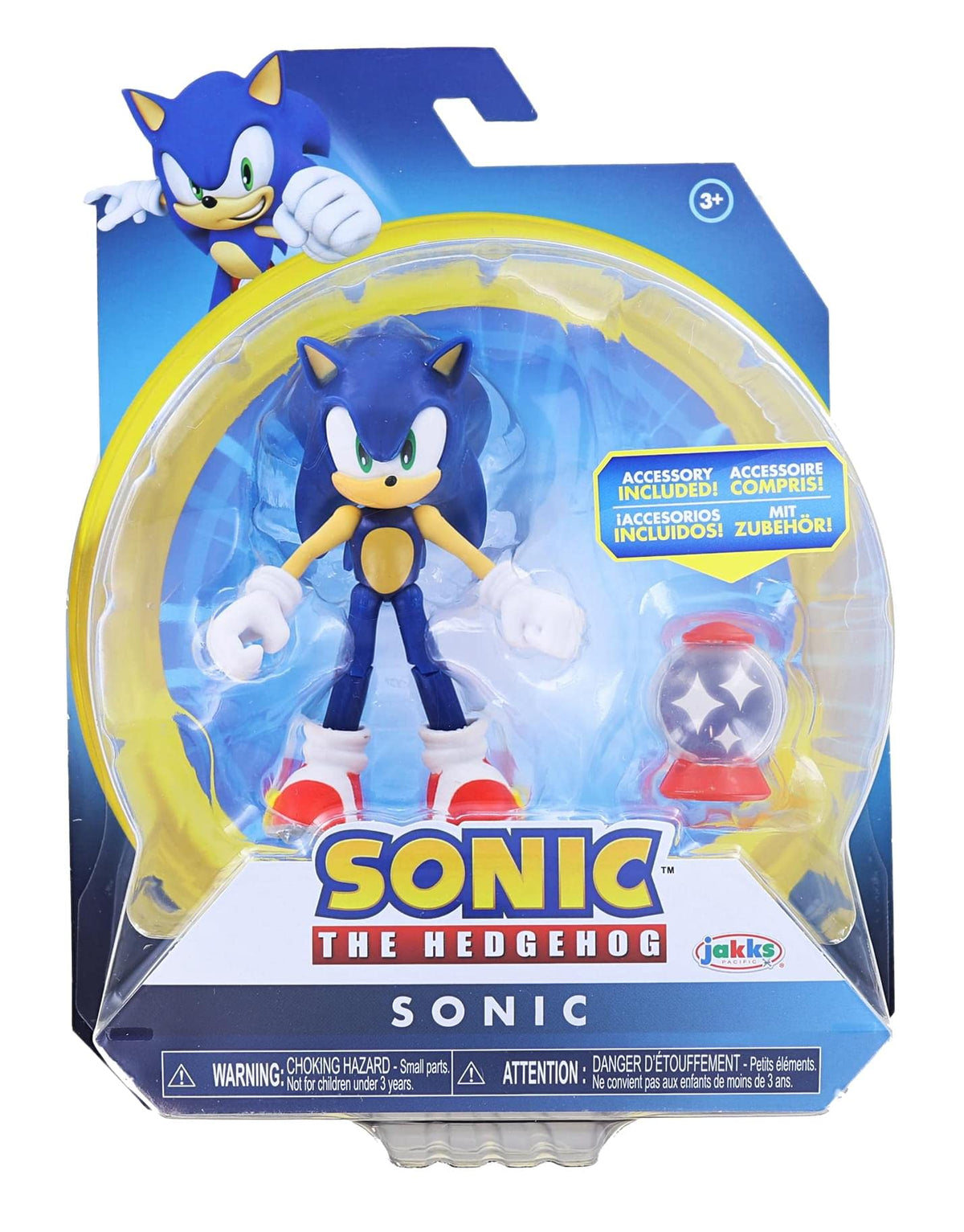 Jakks Pacific Sonic The Hedgehog 4-Inch Action Figure (Wave 18) – Modern Sonic with Invincible Item Box