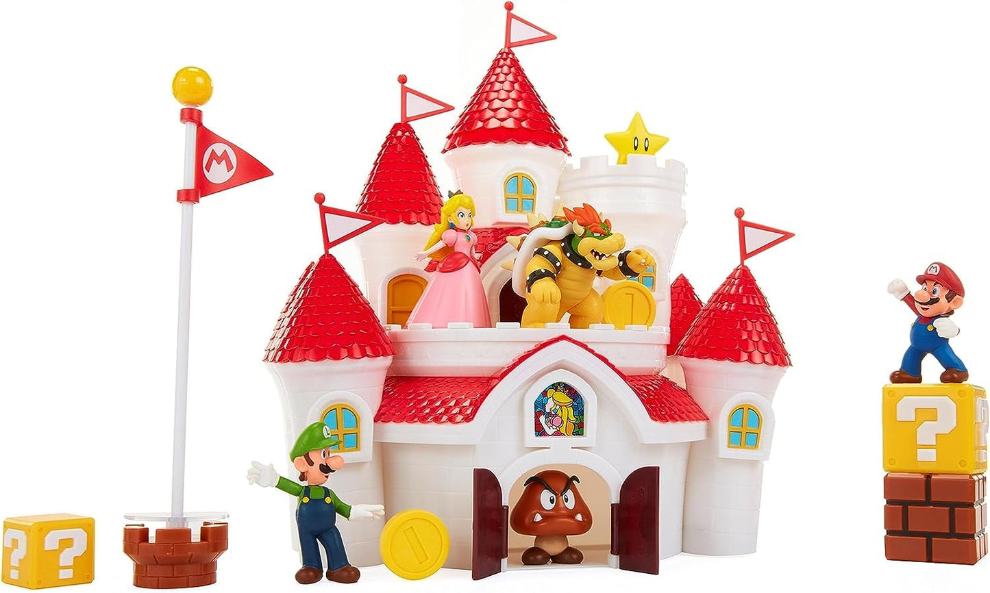 Super Mario Mushroom Kingdom Castle Wall Display Playset — 9 Figures | JAKKS Pacific