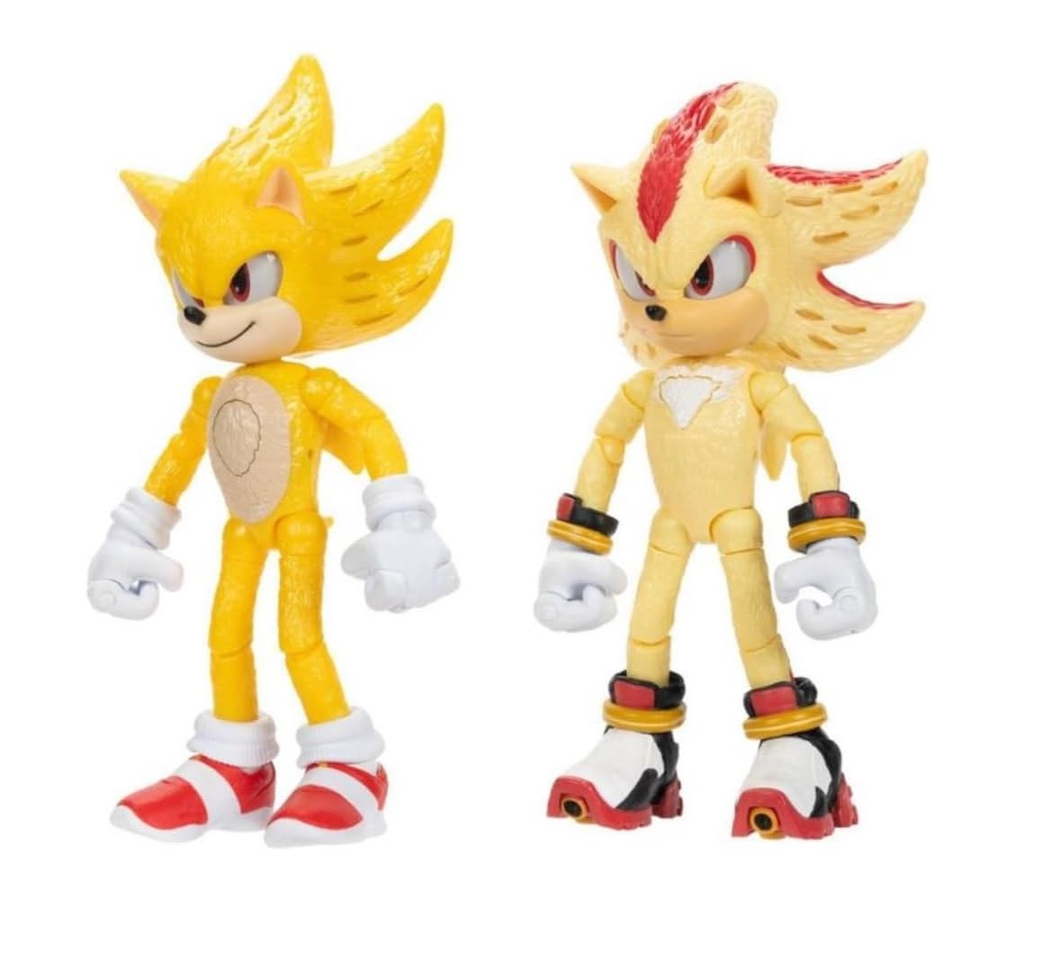 JAKKS Pacific Sonic The Hedgehog Light-Up Super Sonic & Super Shadow 2-Pack Figures