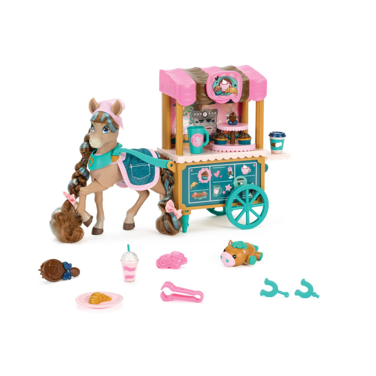 Wild Manes Cocoa’s Bakery Café Cart Playset – Cocoa Horse Doll & Accessories by JAKKS Pacific