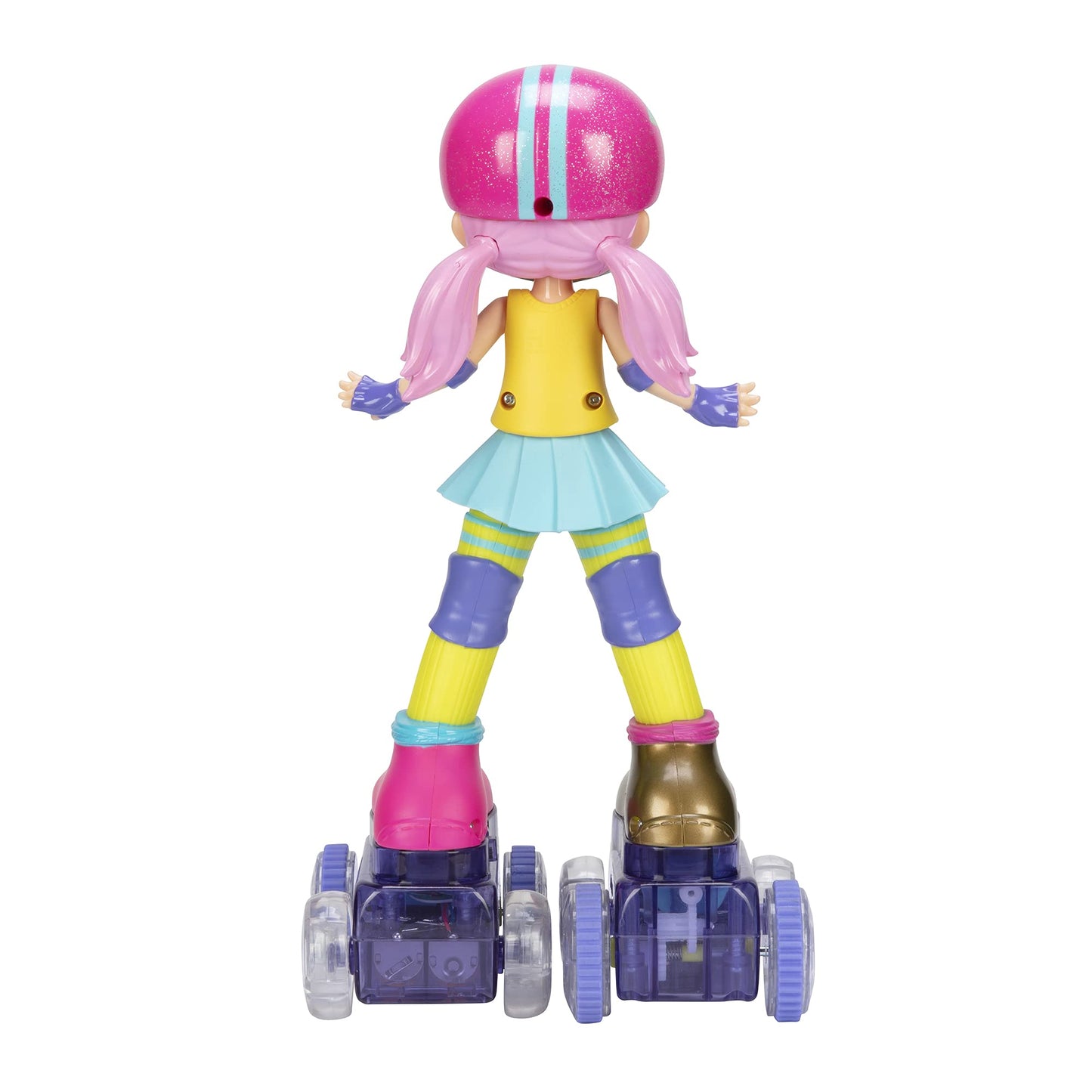 JAKKS Pacific Rock N Rollerskate Doll Rainbow Riley – Light Up Remote Control Skater, 10 Inches High