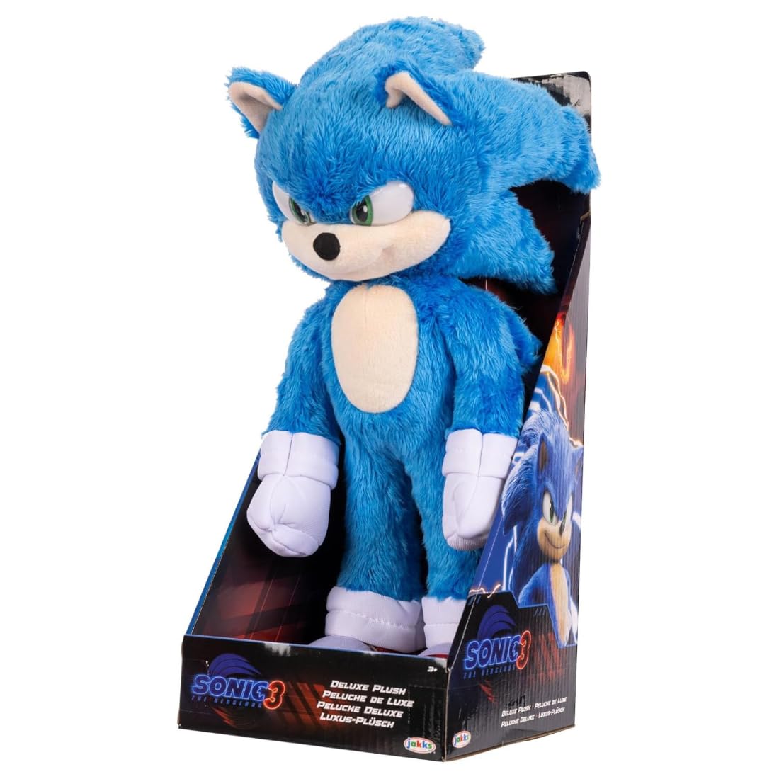 JAKKS Pacific Sonic 3 The Hedgehog Deluxe Plush 33cm – Official Sega Licensed