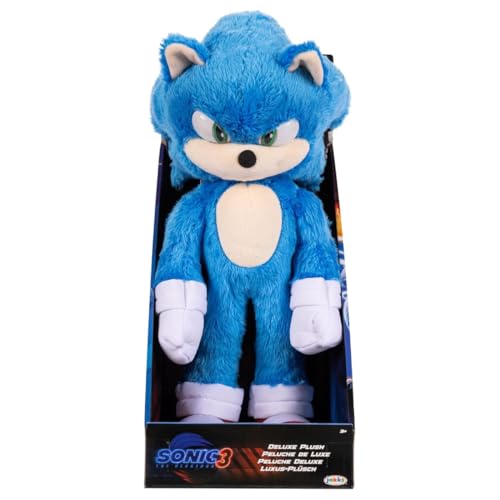 JAKKS Pacific Sonic 3 The Hedgehog Deluxe Plush 33cm – Official Sega Licensed