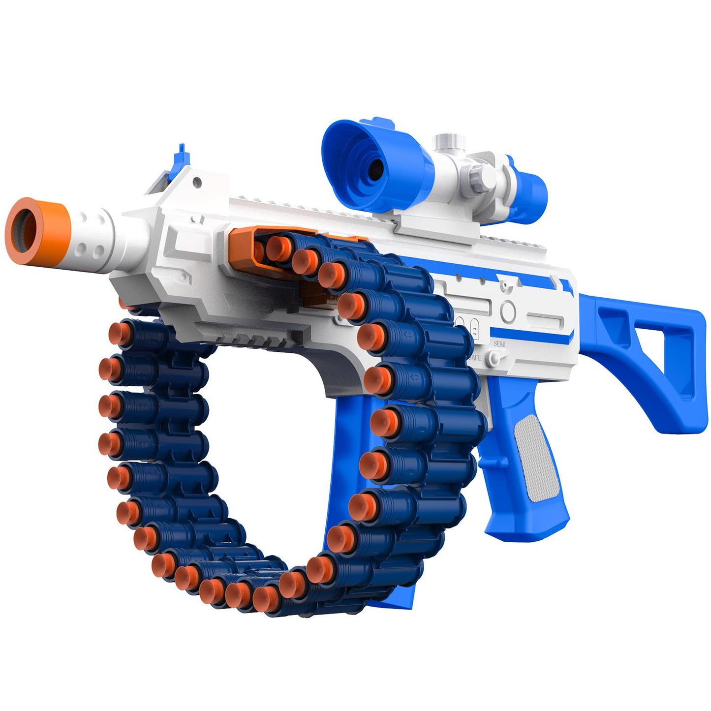 JakMean Electric Automatic Toy Blaster – 30 Clips, 100 Foam Darts, Outdoor Foam Battle