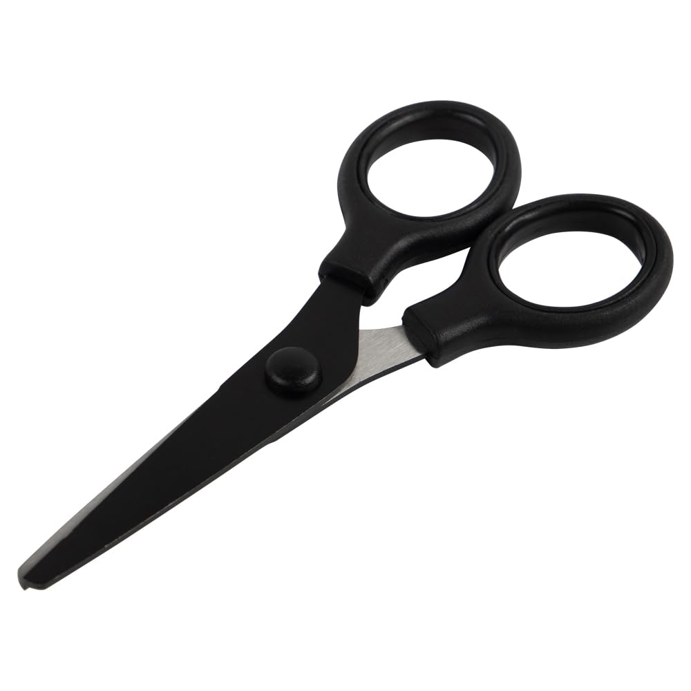 JAM Paper Mini Scissors – 5-Inch Black, Soft Grip & Stainless Steel Blades