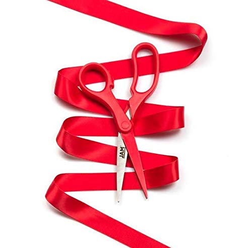 JAM Paper 8-Inch Red Multi-Purpose Precision Scissors | Ergonomic Handle, Stainless Steel Blades