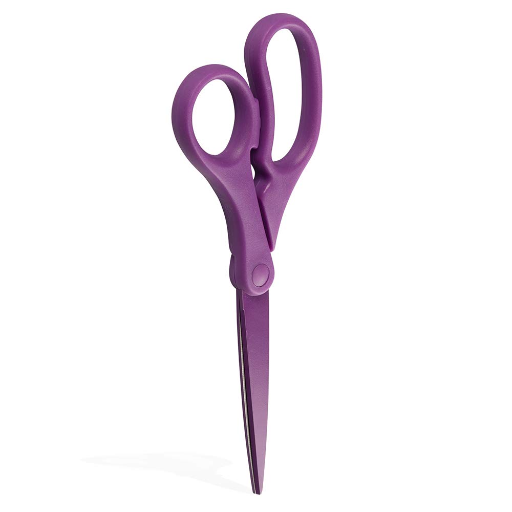 JAM Paper 8-Inch Purple Precision Scissors – Ergonomic Handle & Stainless Steel Blades