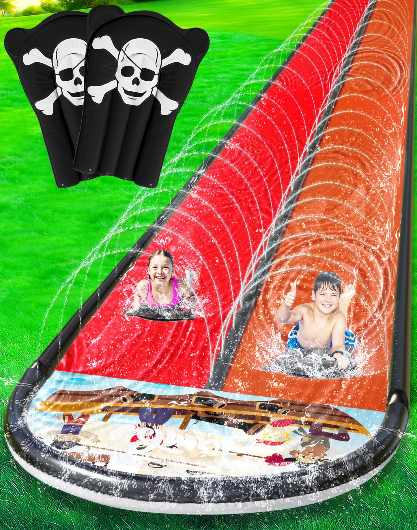 JAMBO 22ft Water Slide with 2 Bodyboards | Extra Long Backyard Slip Splash