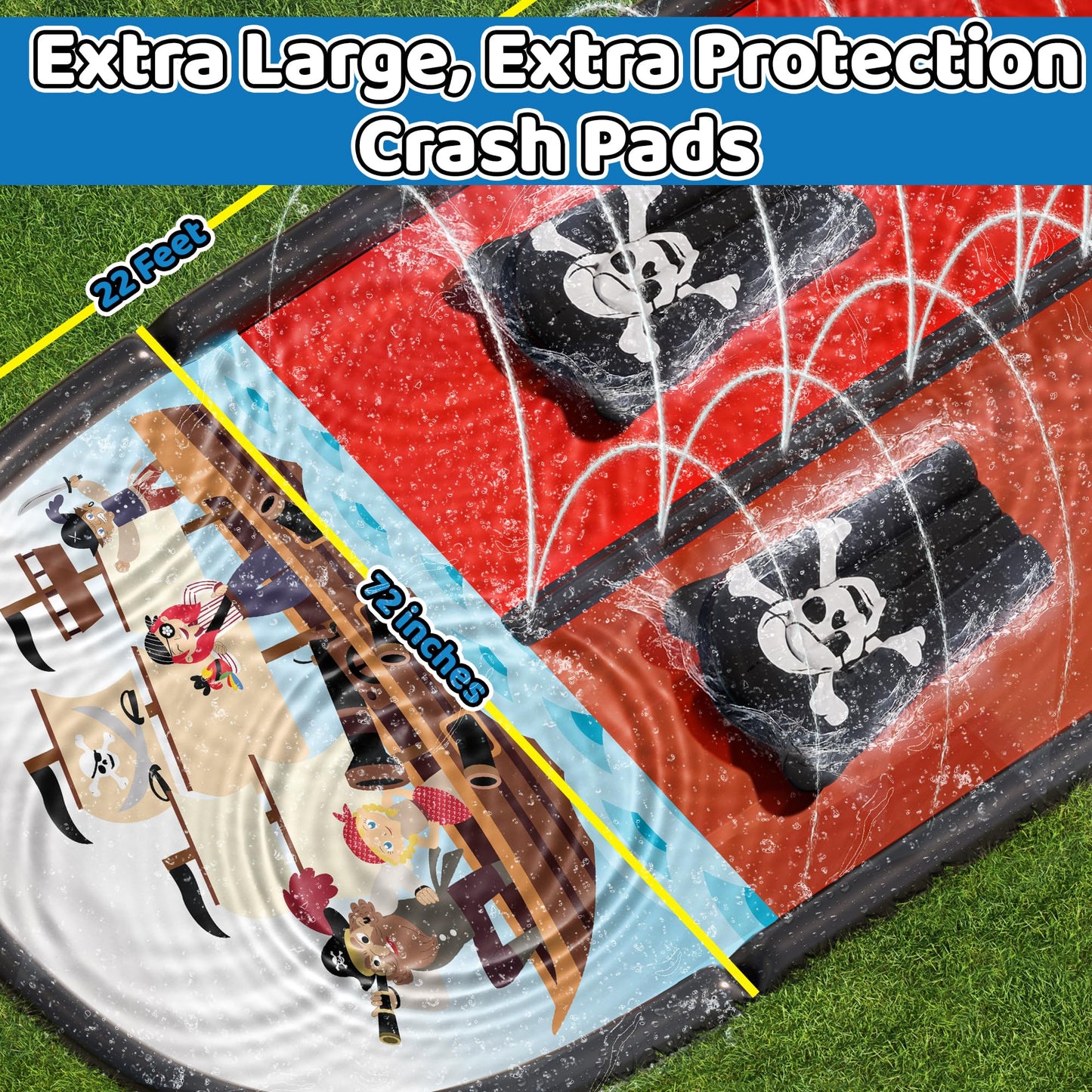 JAMBO 22ft Water Slide with 2 Bodyboards | Extra Long Backyard Slip Splash