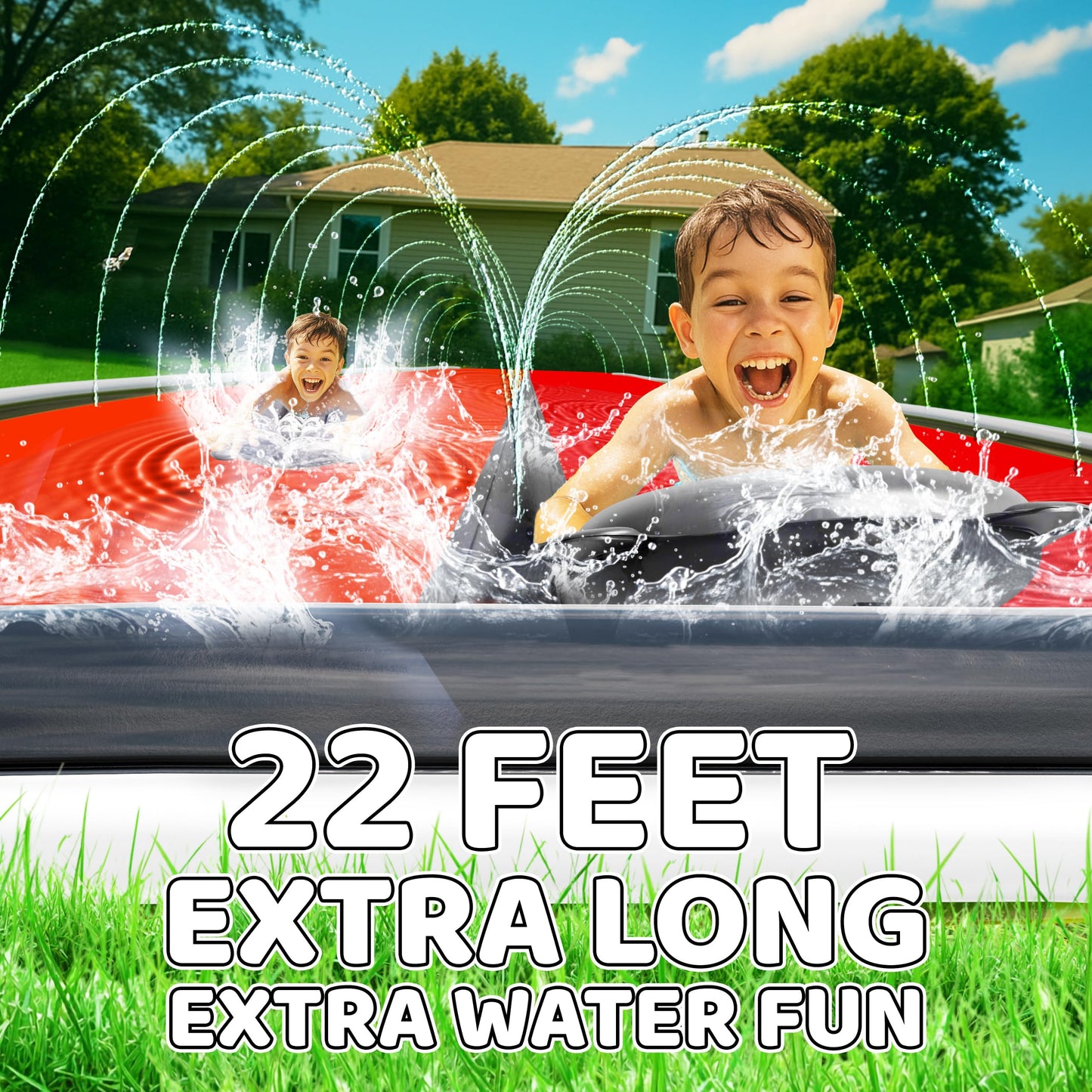 JAMBO 22ft Water Slide with 2 Bodyboards | Extra Long Backyard Slip Splash
