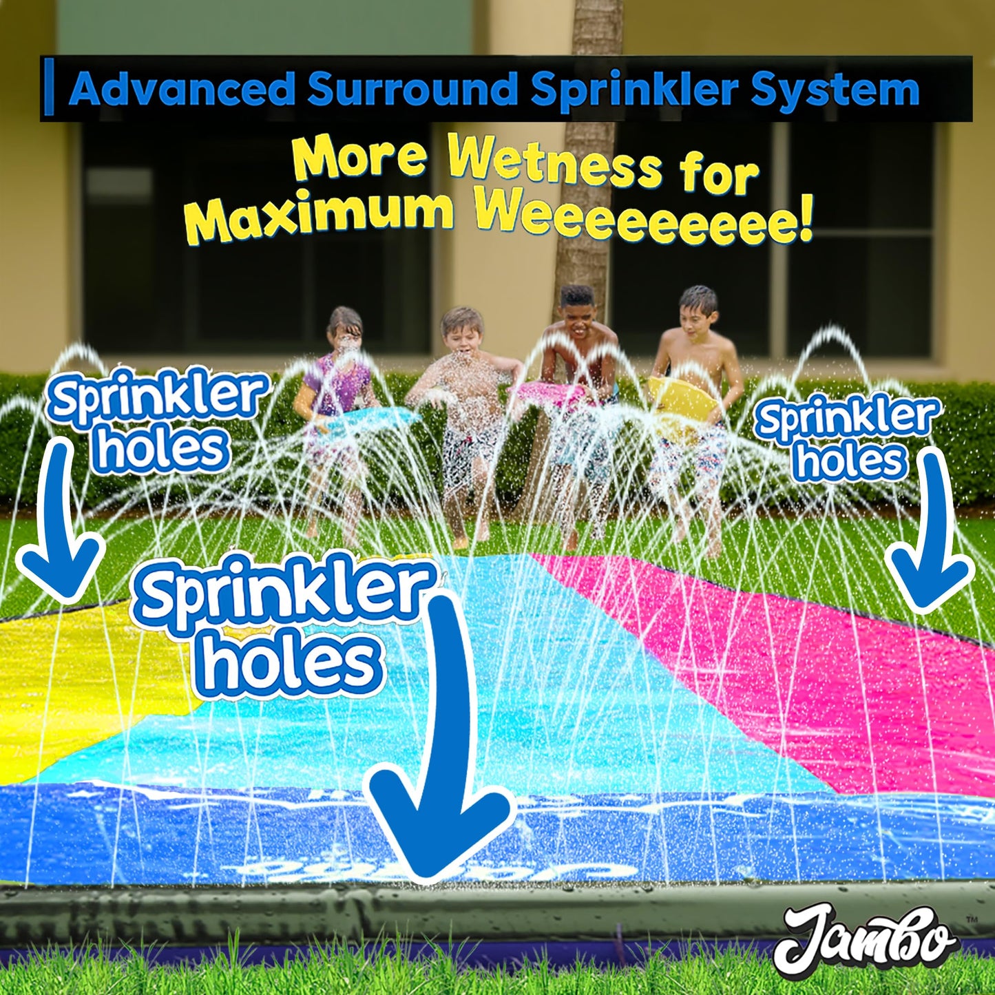JAMBO XL 20Ft Premium Slip Splash & Slide – 3-Lane Backyard Water Park