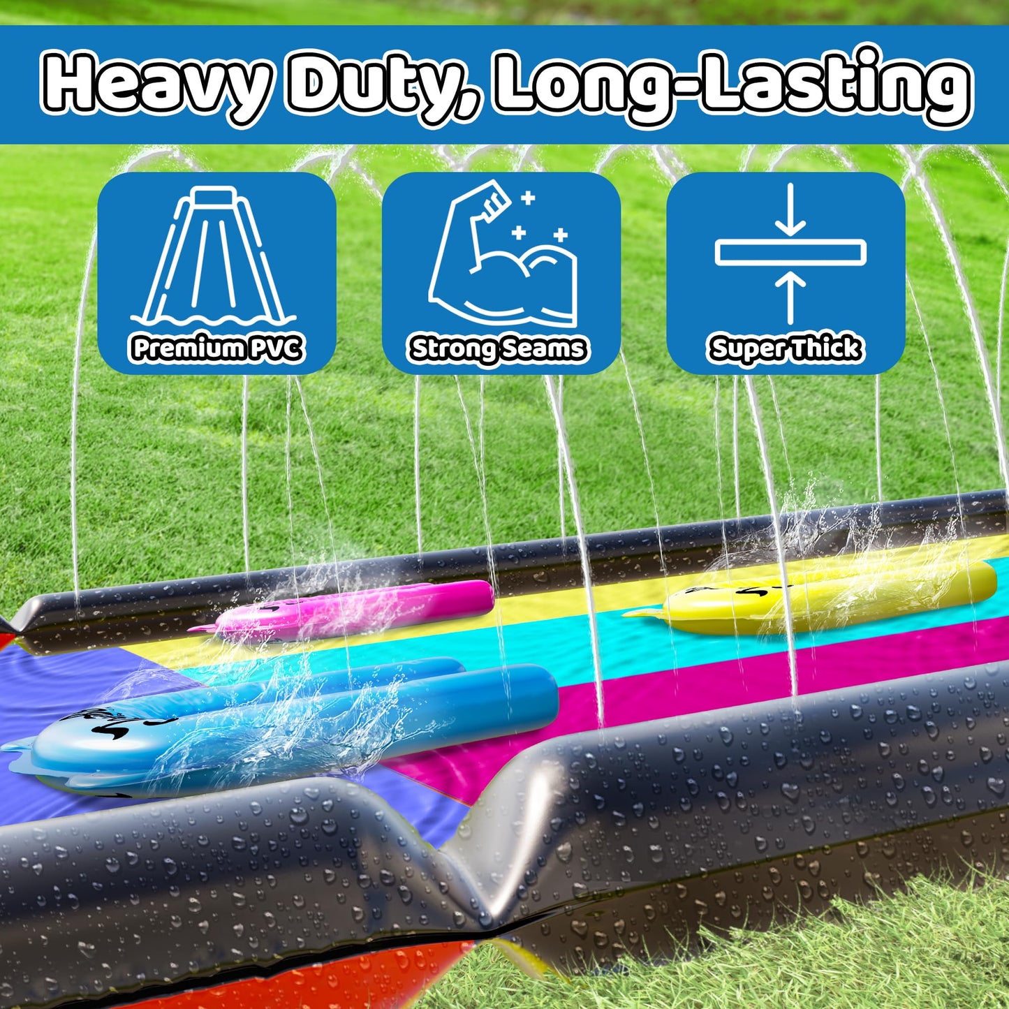 JAMBO XL 20Ft Premium Slip Splash & Slide – 3-Lane Backyard Water Park