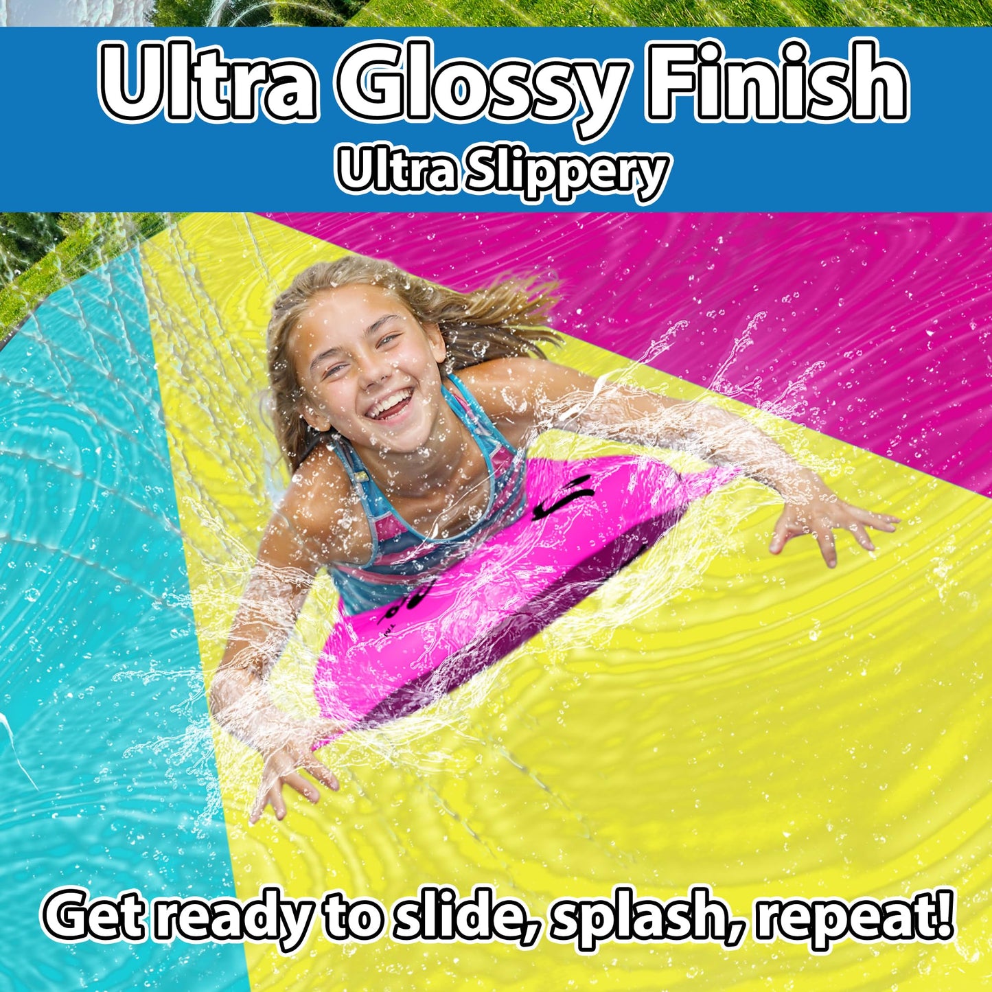 JAMBO XL 20Ft Premium Slip Splash & Slide – 3-Lane Backyard Water Park