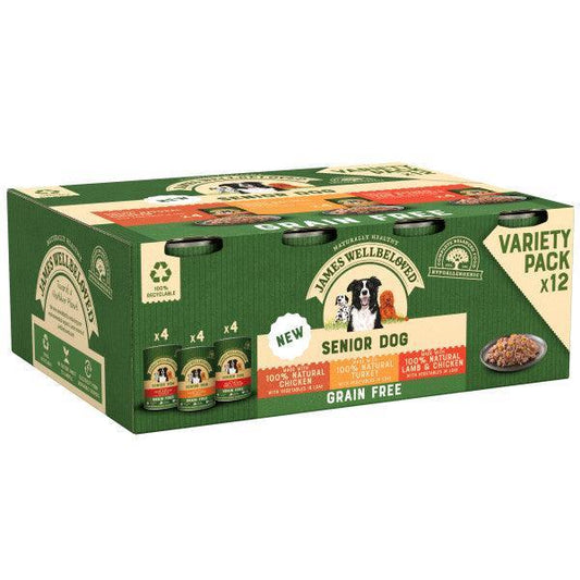 James Wellbeloved Dog Senior Grain Free Mix Loaf Tin 12x400g