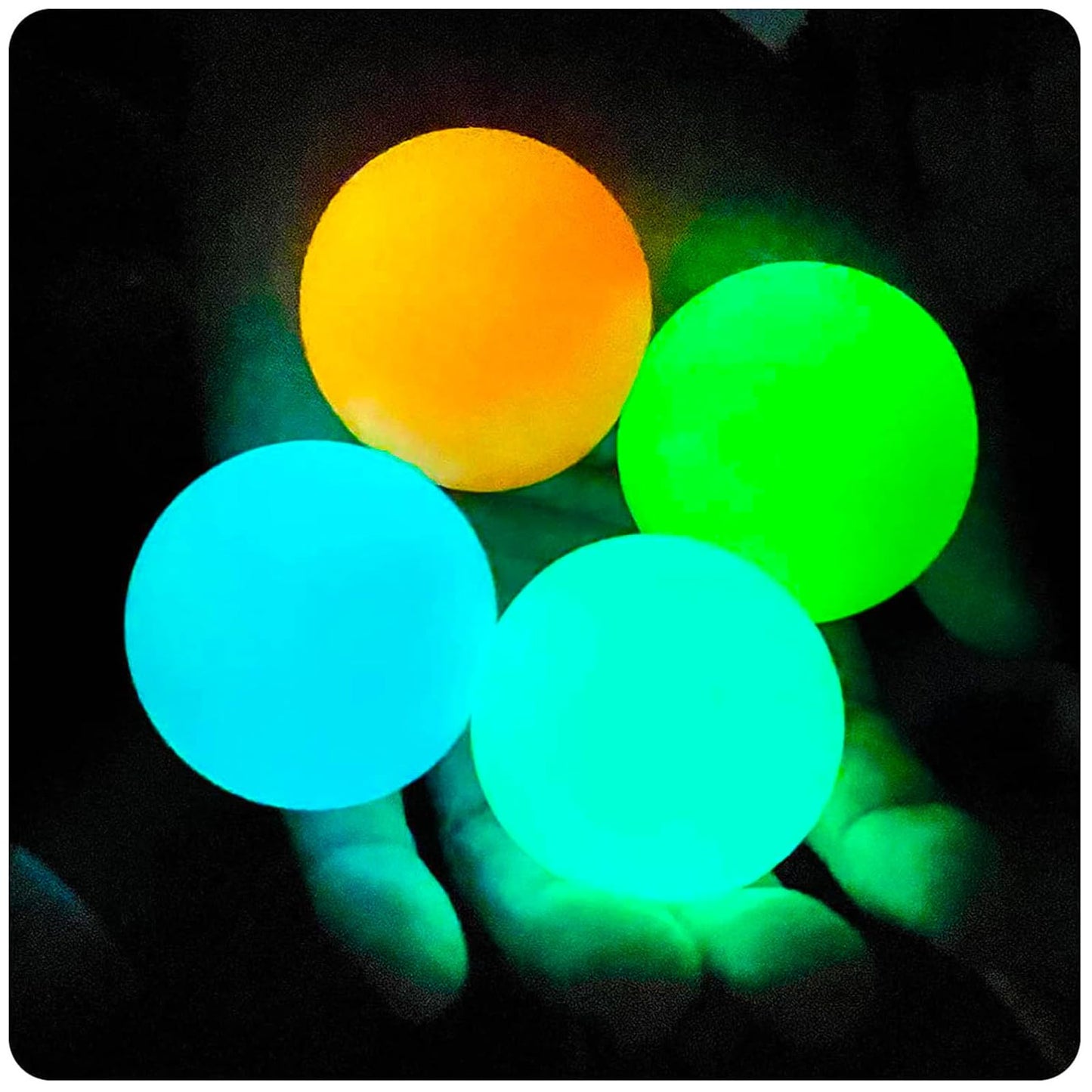 JANESVISSY Lumi Balls – Glow-in-the-Dark Ceiling Sticky Balls (4Pcs) for Play