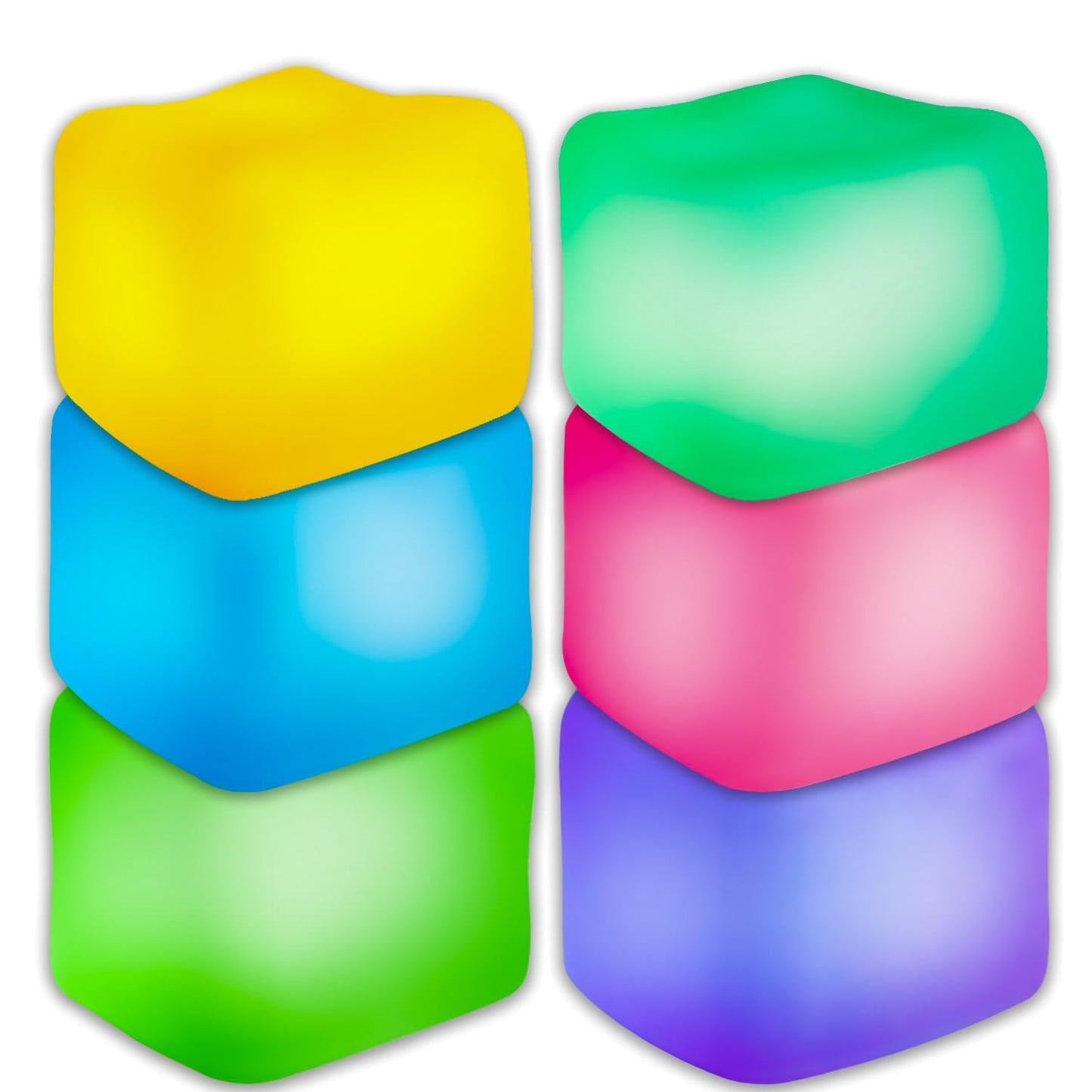 JANESVISSY 6Pcs Glow-in-the-Dark Stress Cube – High-Density Fidget Toys