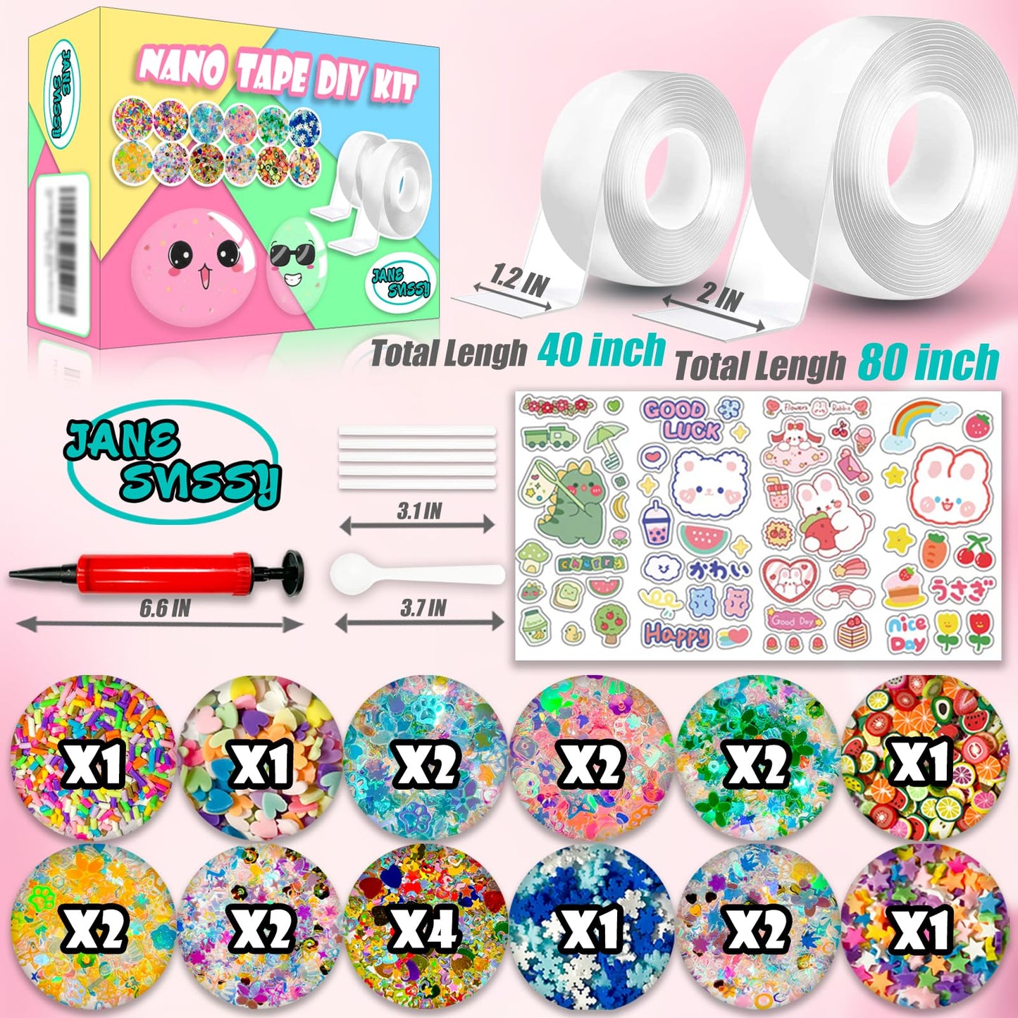 JANESVISSY Nano Tape Bubble Kit – Creative DIY Bubble Craft for Kids 8+, Two Tape Sizes Included