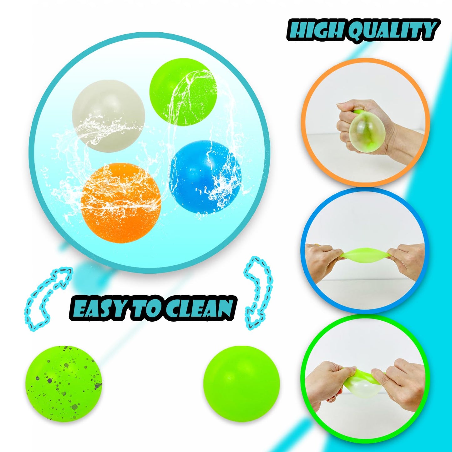 JANESVISSY Lumi Balls – Glow-in-the-Dark Ceiling Sticky Balls (4Pcs) for Play