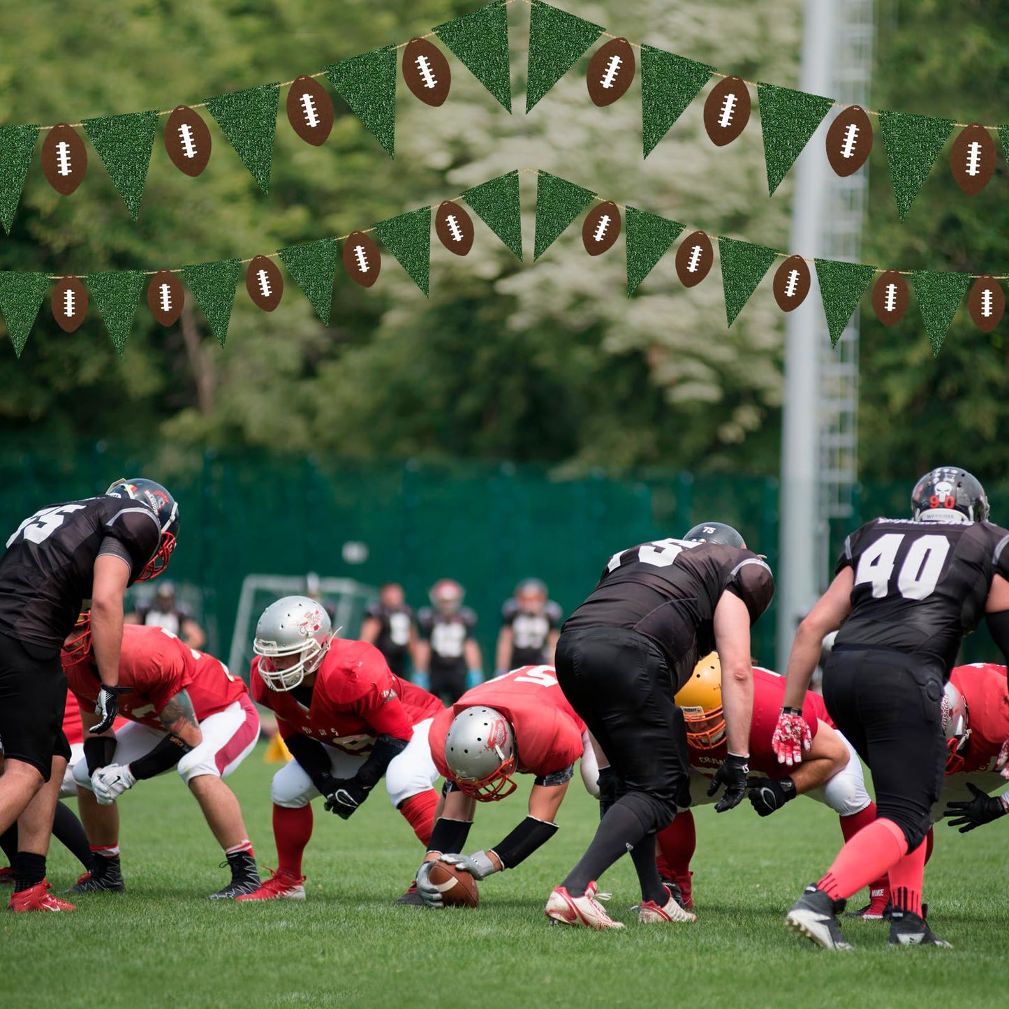 Janinka 11.5ft Football Party Decorations – Felt Flags & Footballs Garland