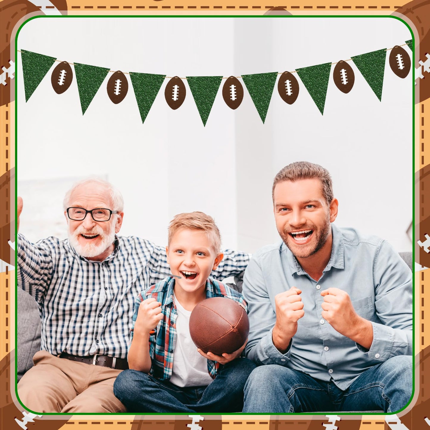 Janinka 11.5ft Football Party Decorations – Felt Flags & Footballs Garland
