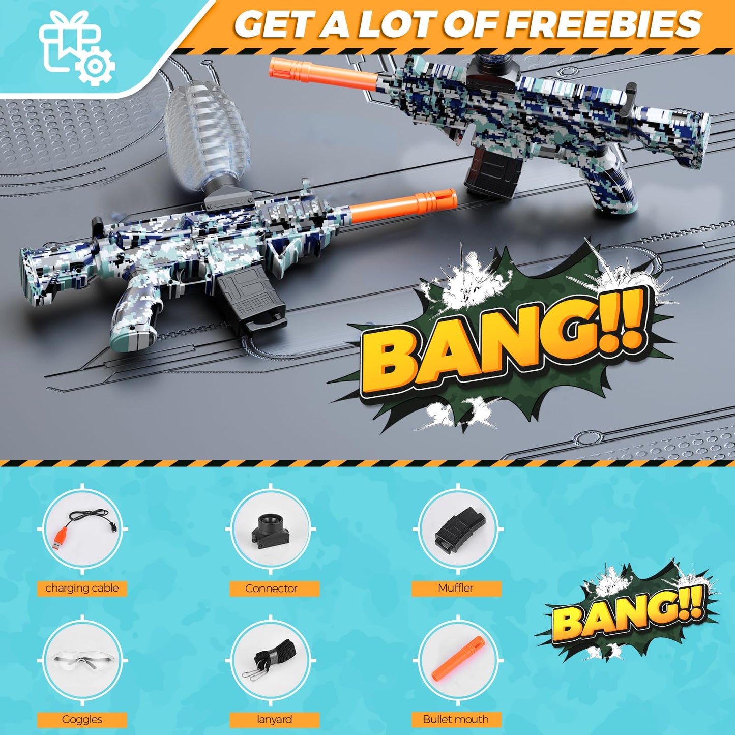 JANNIRESS Electric Splatter Ball Blaster – Eco-Friendly Auto-Mode Outdoor Game