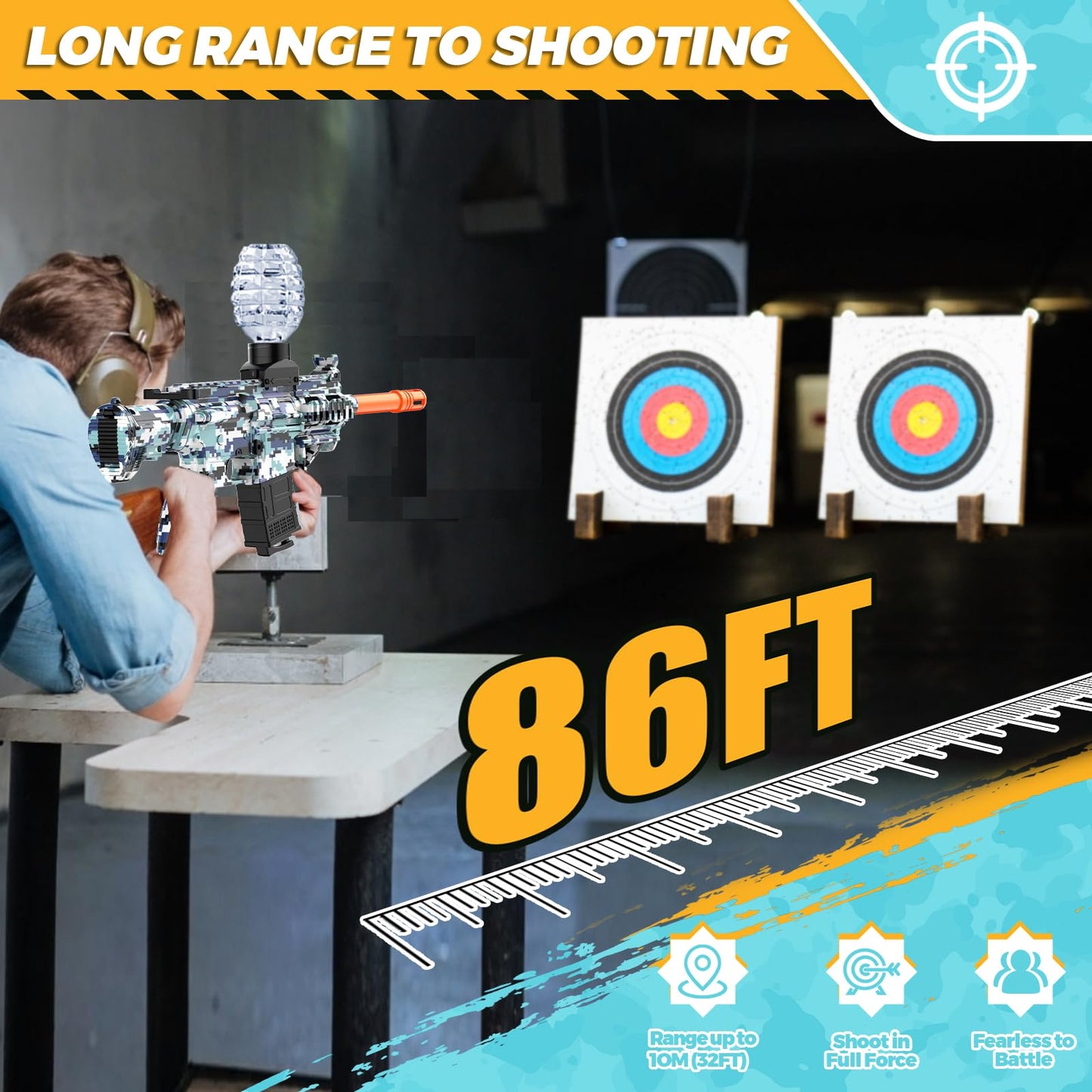 JANNIRESS Electric Splatter Ball Blaster – Eco-Friendly Auto-Mode Outdoor Game