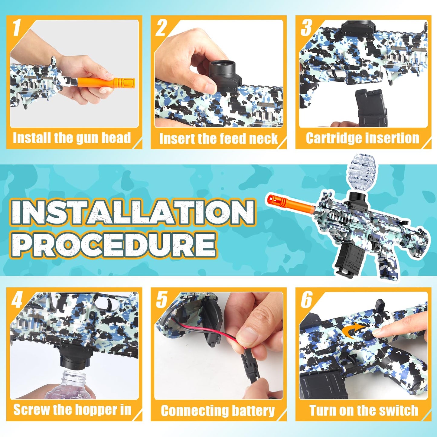 JANNIRESS Electric Splatter Ball Blaster – Eco-Friendly Auto-Mode Outdoor Game