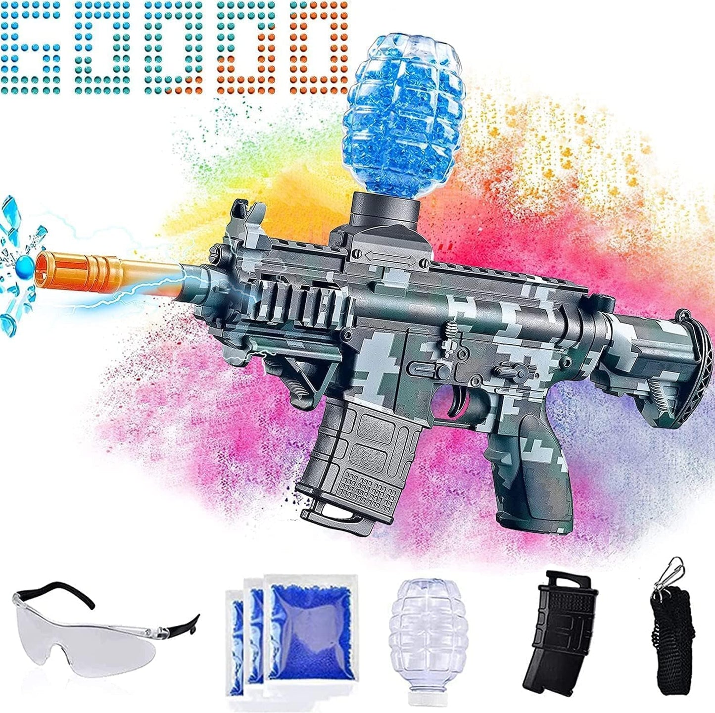 JANNIRESS Electric Gel Ball Blaster Green – Eco-Friendly Automatic Outdoor Toy