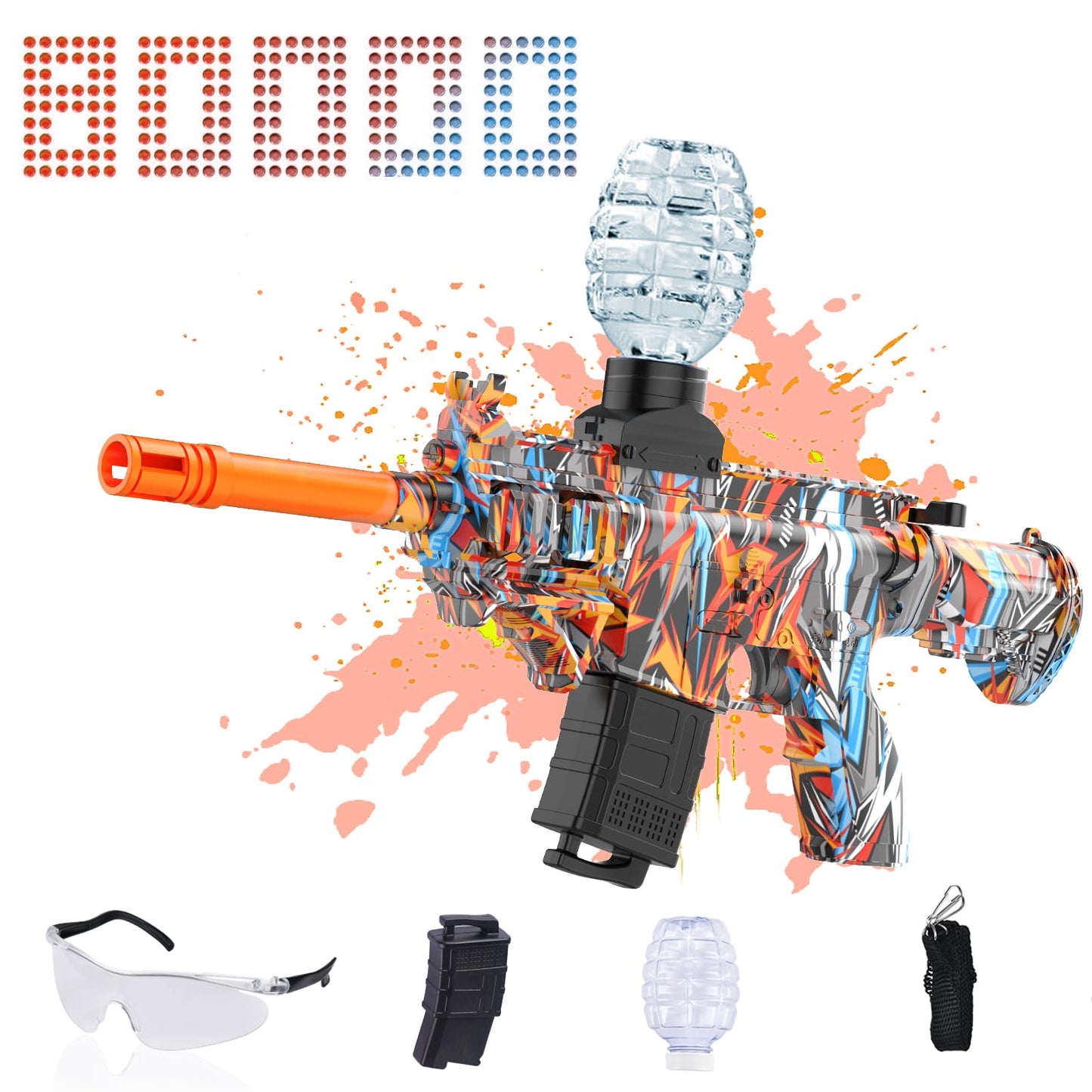 JANNIRESS Electric Gel Ball Blaster – Eco-Friendly Auto Splatter Ball Blaster (Brown)