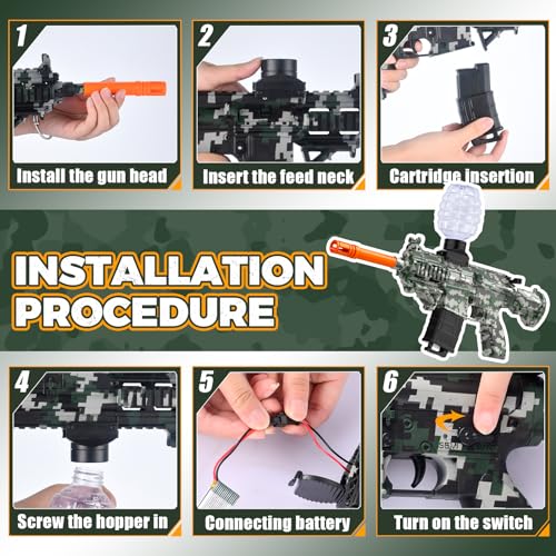 JANNIRESS Electric Gel Ball Blaster Green – Eco-Friendly Automatic Outdoor Toy