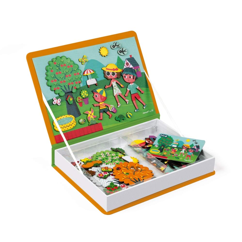 Janod MagnetiBook 120-Piece Magnetic 4 Seasons Game | Travel Case Included | Ages 3+