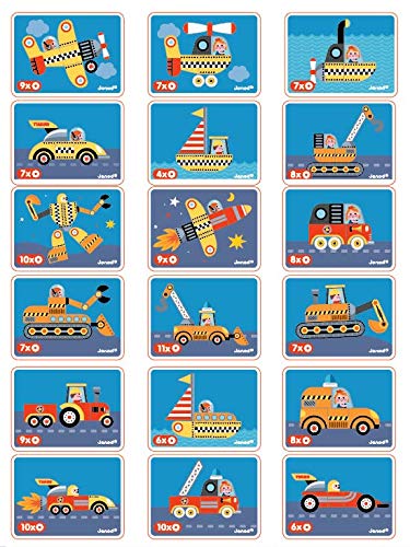 Janod MagnetiBook 69-piece Magnetic Racers Vehicle Game – Ages 3+, Build, Create & Learn