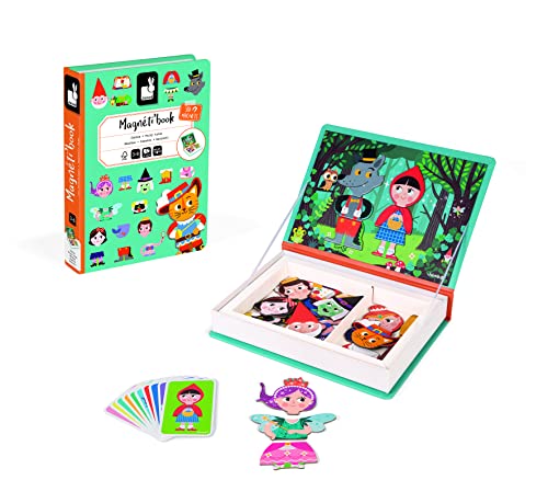 Janod Magneti'Book Fairy Tales — 40-Piece Magnetic Educational Set for Imagination and Motor Skills (Ages 3+) | J02588