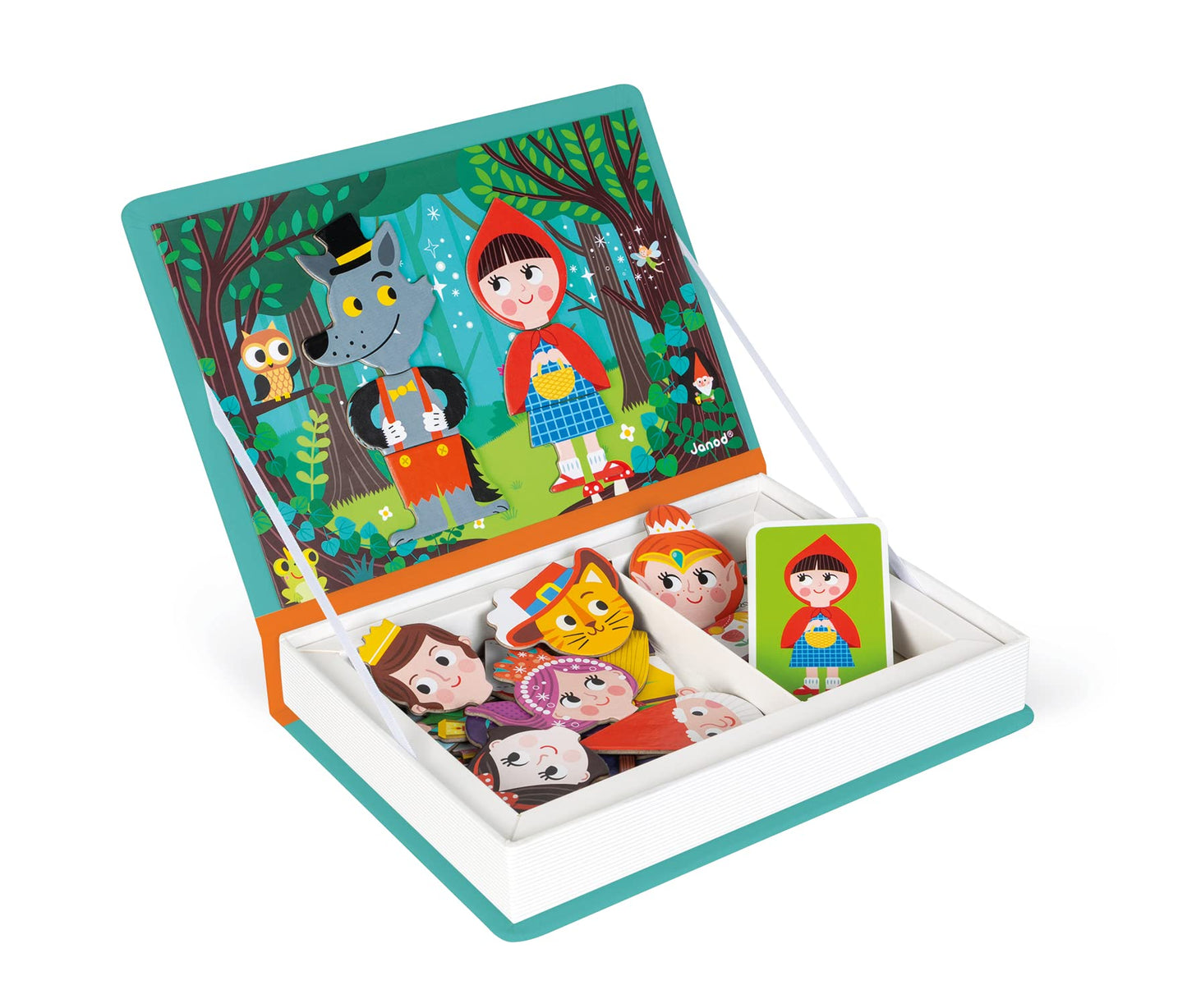 Janod Magneti'Book Fairy Tales — 40-Piece Magnetic Educational Set for Imagination and Motor Skills (Ages 3+) | J02588