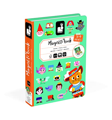Janod Magneti'Book Fairy Tales — 40-Piece Magnetic Educational Set for Imagination and Motor Skills (Ages 3+) | J02588