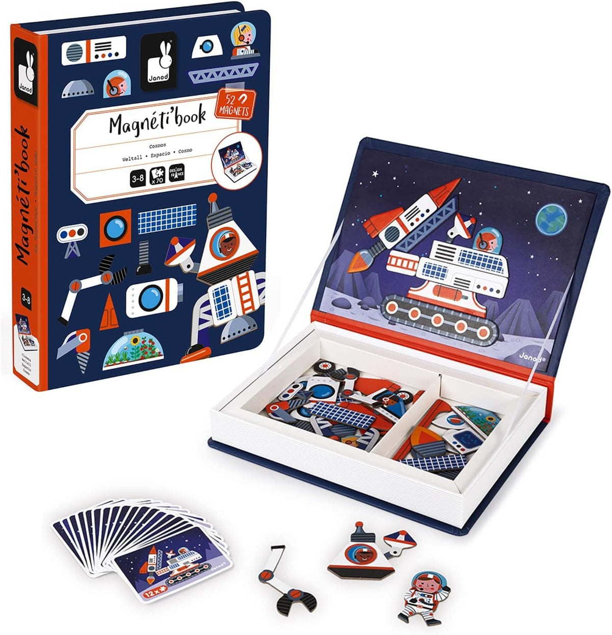 Janod Magneti'Book Universe 70 — Educational Magnetic Game for Imagination & Fine Motor Skills | Ages 3+ | J02589