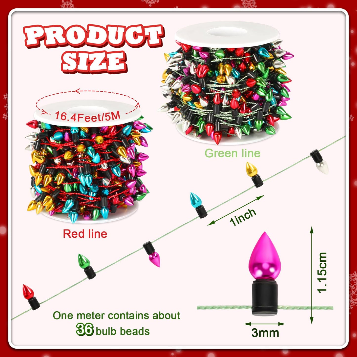 Jansun 32.8 ft Dollhouse Lights – Double-Color Miniature Christmas String Lights