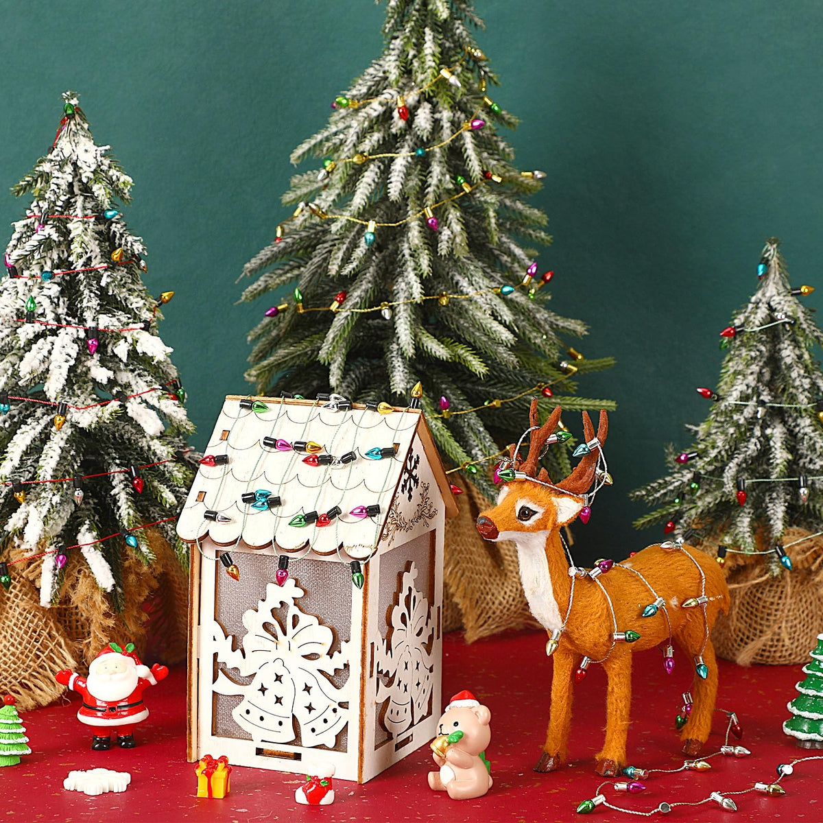 Jansun 32.8 ft Dollhouse Lights String — 10m Warm Miniature Christmas Lights for Dollhouses