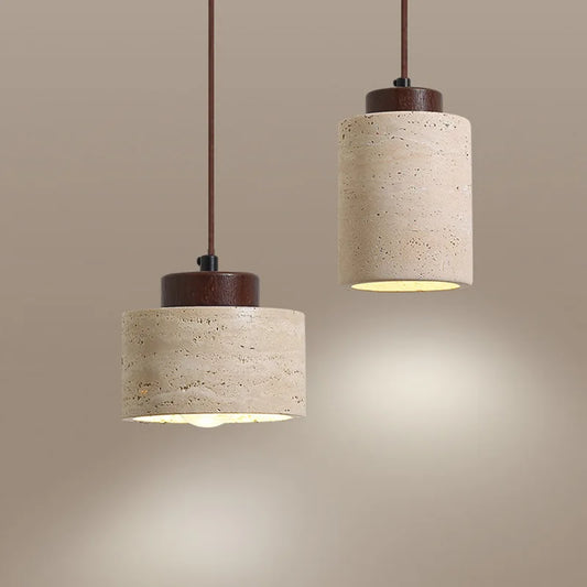 Wabi-Sabi Natural Stone Pendant Light – Japanese Modern Designer Hanging Lamp