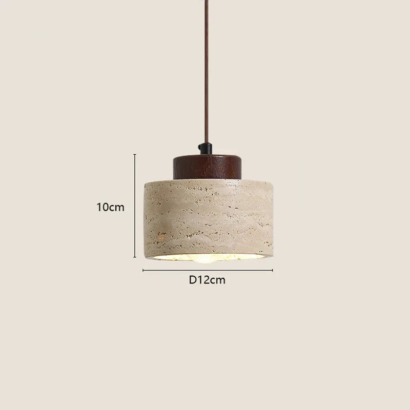 Wabi-Sabi Natural Stone Pendant Light – Japanese Modern Designer Hanging Lamp
