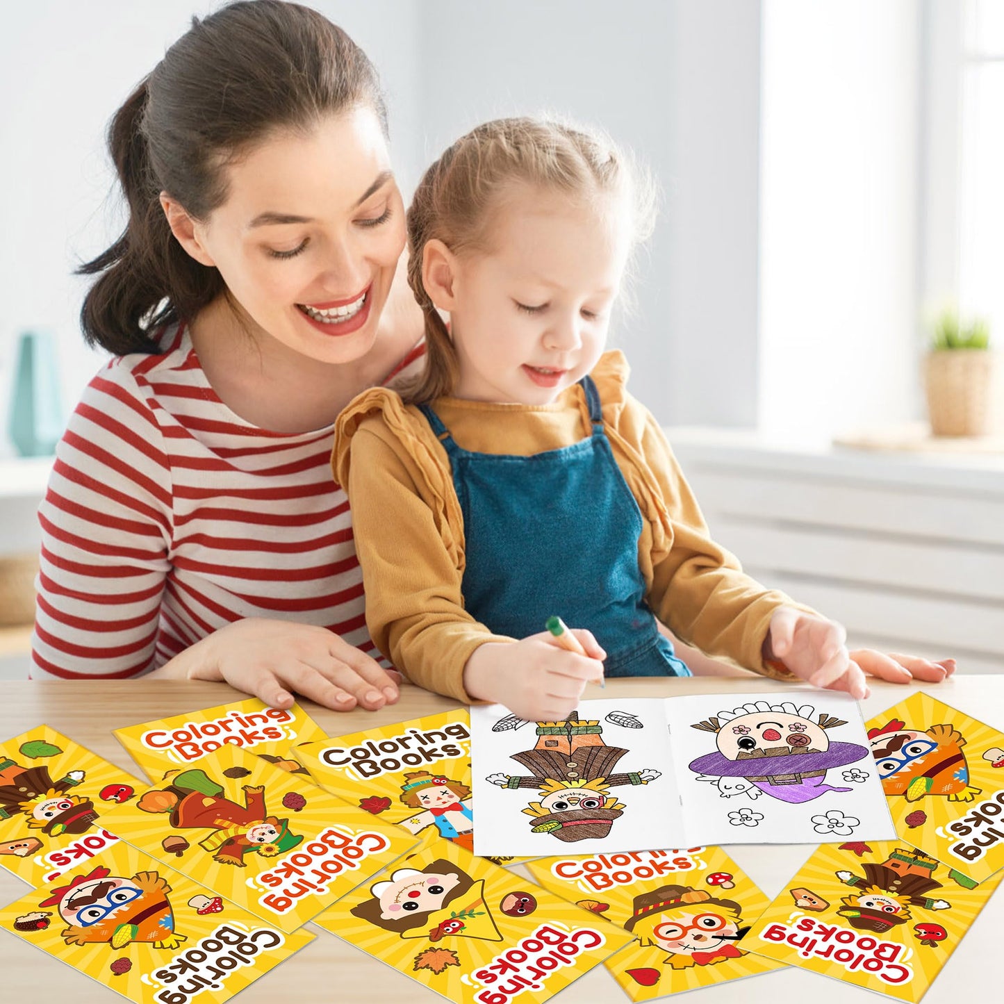 JAPBOR Fall Scarecrow Coloring Books – 24 Mini Autumn Pages for Kids