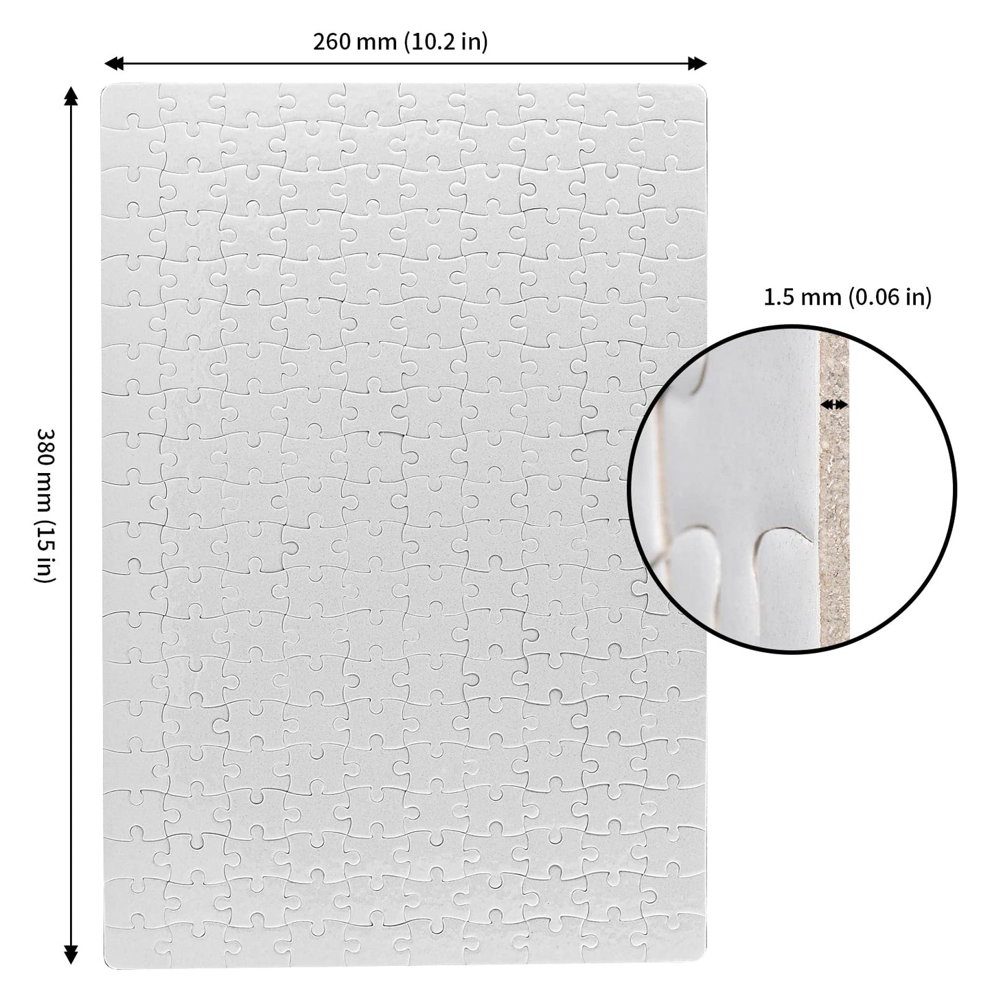 JAPCHET 12 Sets Sublimation Puzzle Blanks – 200-Piece White Jigsaws for Heat Press