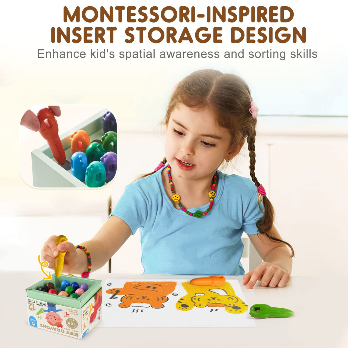 Jar Melo Mess Free Beeswax Crayons for Toddlers – 12 Colors + 108 Free Coloring Pages